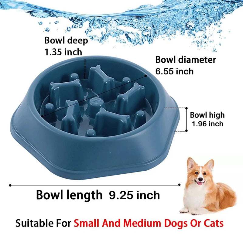 Slow Food Bowl for Small Dogs Choke-proof Slow Eating Pet Feeder Bowls Non-slip Puppy Cats Food Container PP Plate Pet Supplies