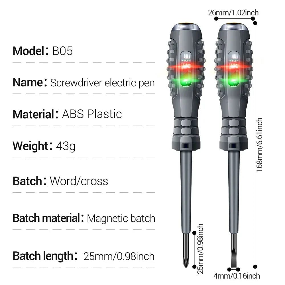 B05 Word/cross Screwdrivers Neon Bulb Indicator Electric Pen Insulated Tester