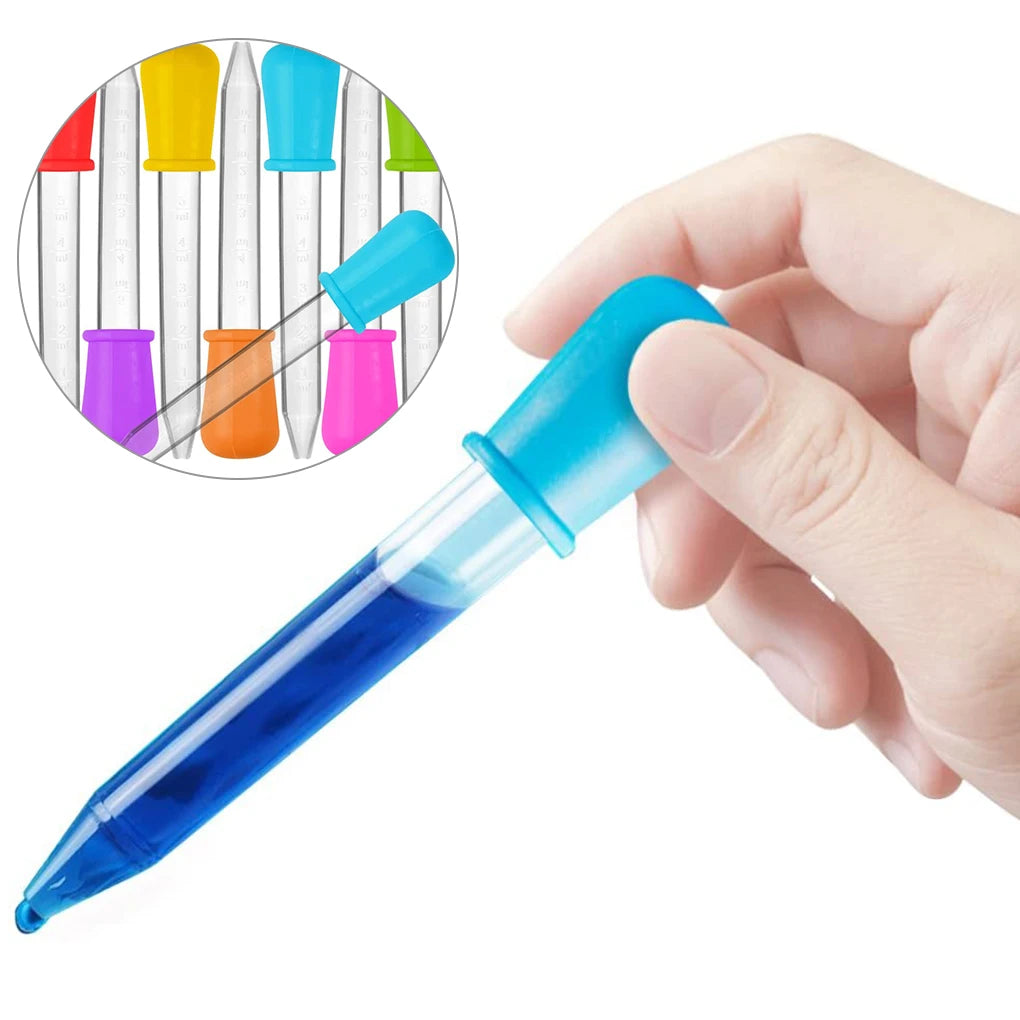 5PCS 5ml Small Silicone Plastic Pipette Dropper Feeding Medicine Liquid Eye Ear Pipette Dropper Lab Experiment Toys Gift