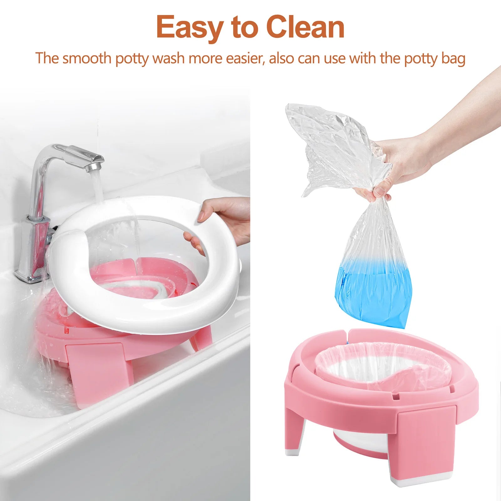 Portable Silicone Baby Potty Training Seat 3 in 1 Travel Toilet Seat Foldable Children Potty With Bags