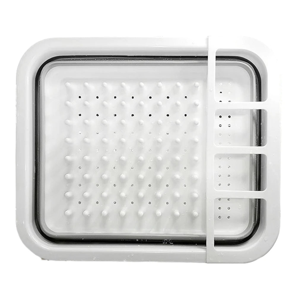 Collapsible Dish Drainer Kitchen Storage Tray With Cutlery Divider Plastic Sink