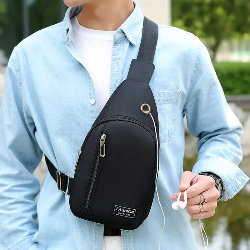 Nylon Chest Bag For Men Multifunctional Casual Fashion Trend Shoulder Bag For Outdoor Sports Versatile Crossbody Bag