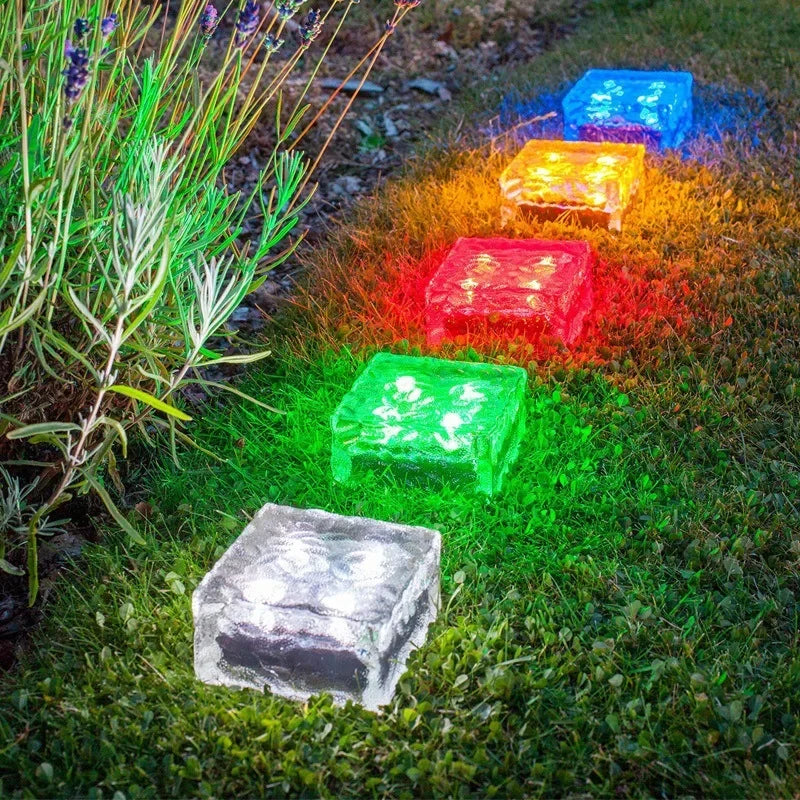 Solar Outdoor Light Ground Brick Sunlight Waterproof Cube Solar Lamp