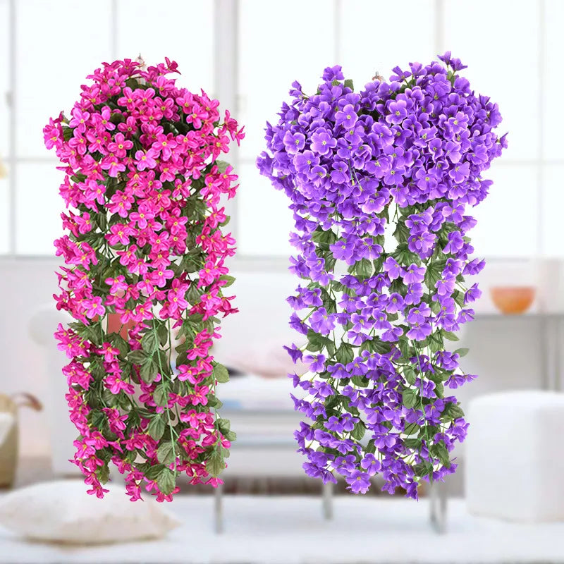 Violet Artificial Flowers Party Decor Valentine's Day Wedding Wall Hanging Flower Fake Plants Garden Decor Fake Flowers Outdoor