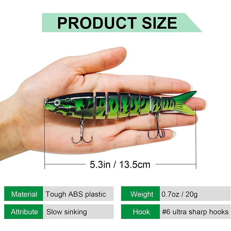 Fishing Lures Multi Jointed Swimbait Crank Bait Slow Sinking Bionic Artificial Bait Freshwater Saltwater Trout Bass Fishing Acce