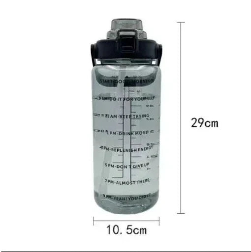 2L Portable Water Bottle Large Capacity Plastic Straw Water Cup Drink Bottle