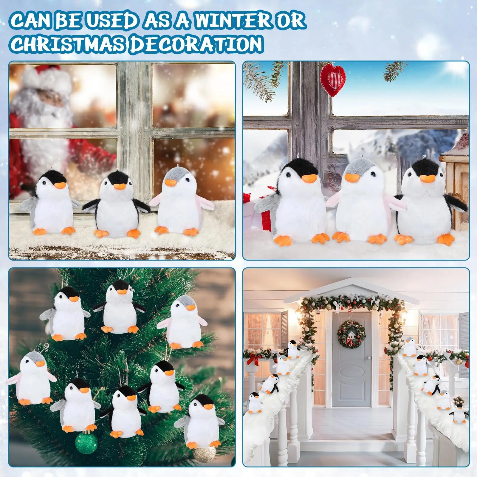 9-96Pcs Mini Stuffed Animal Penguin Plush Hanging Penguin Toys Small Penguin Keychain