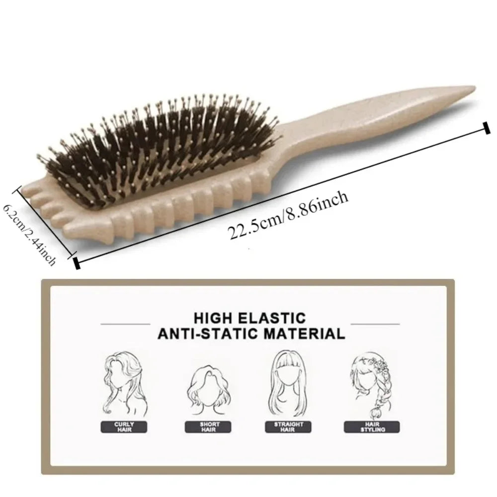 Curl Define Styling Brush Boar Bristle Detangling Hair Brush Tangled Hair Comb Shaping Defining Curls Barber Styling Tool