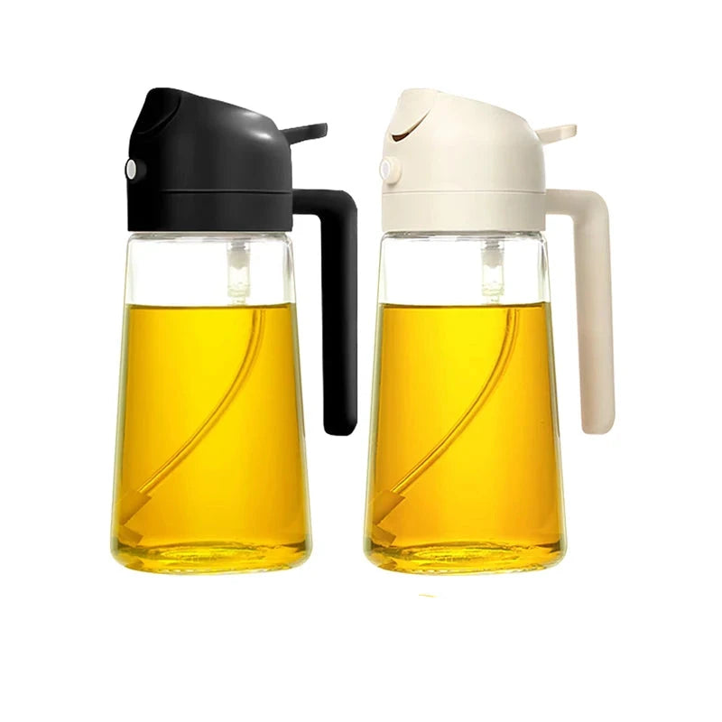 2-in-1 Sprayer Pourer Oil Empty Bottle Plastic Oil Container Dispenser Vaporizer for Kitchen Barbecue Camping Cooking Utensils