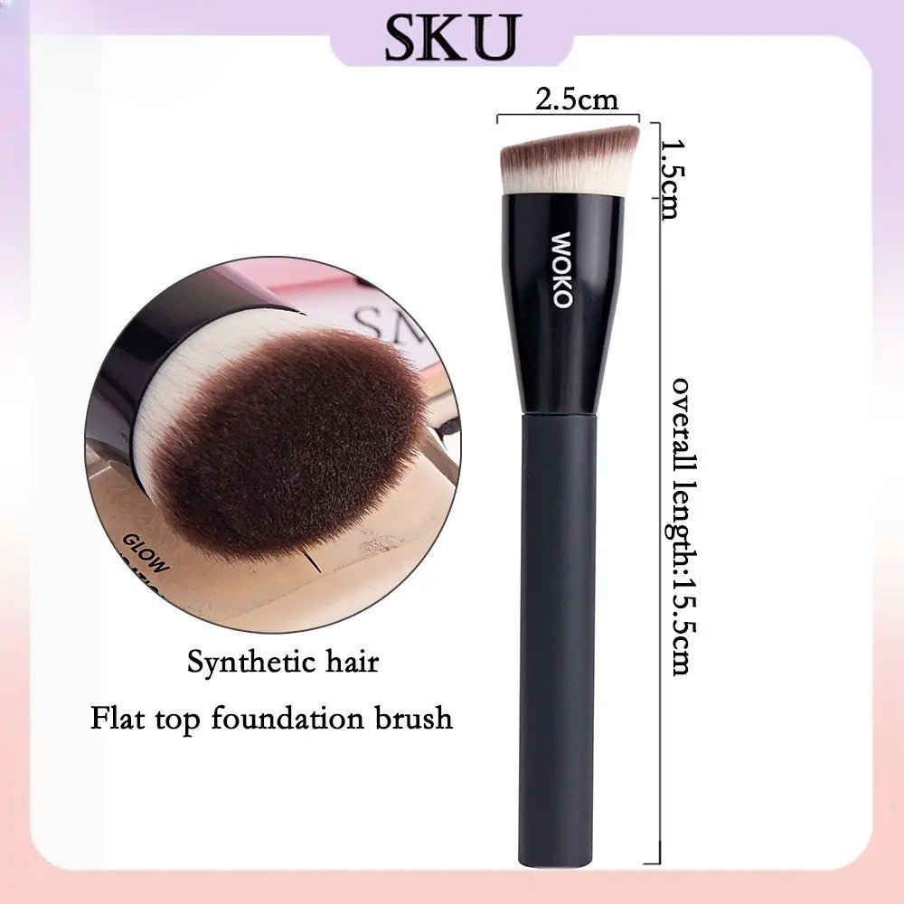 Flat Top Foundation Makeup Brushes Flat Angled Synthetic Hair Face Contour Foundation Liquid Cream Bronzer Buffing Makeup Tool