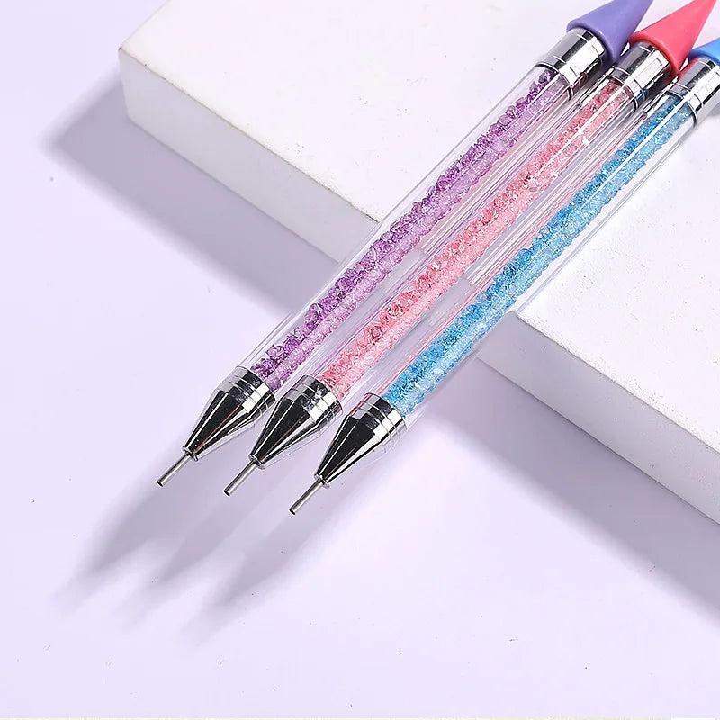 1PC Dual Heads Acrylic Metal Dotting Wax Pen Rhinestones Gem Picker Crystal Picking Nail Art Studs Dotter DIY Point Drill Tools