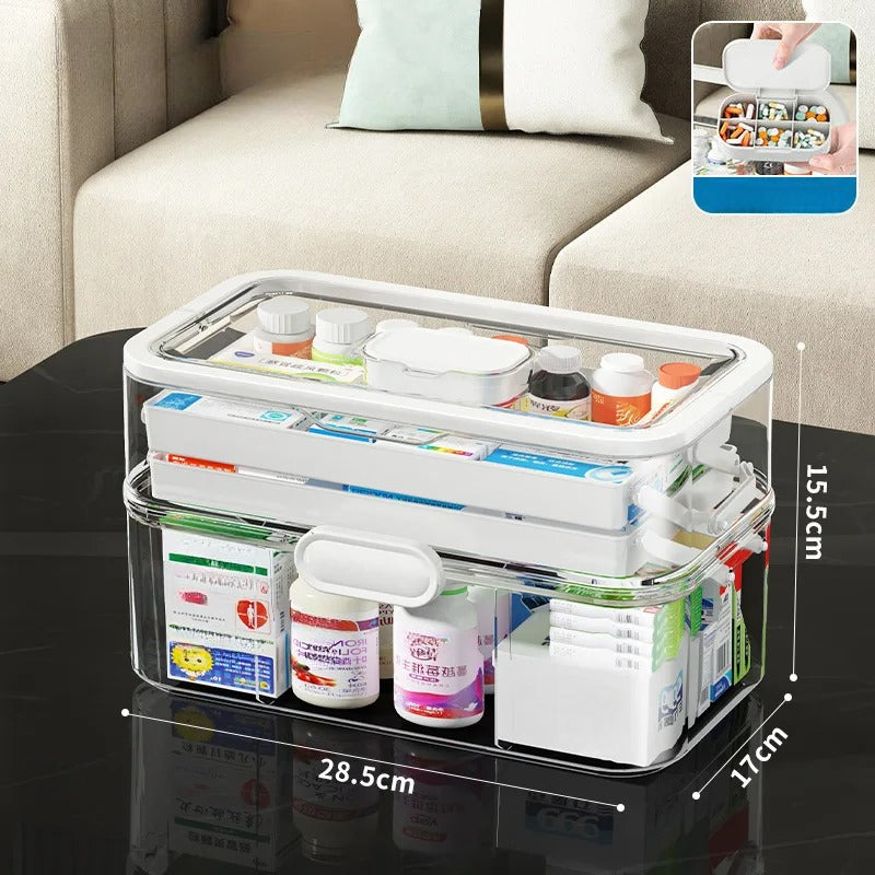 3 Layers Large Capacity Medicine Organizer Storage Box First Aid Kit Container