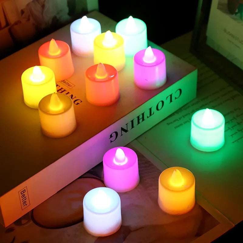 24Pcs Flameless Led Candle Heart-shaped Electronic Battery-Power Tealight Candles