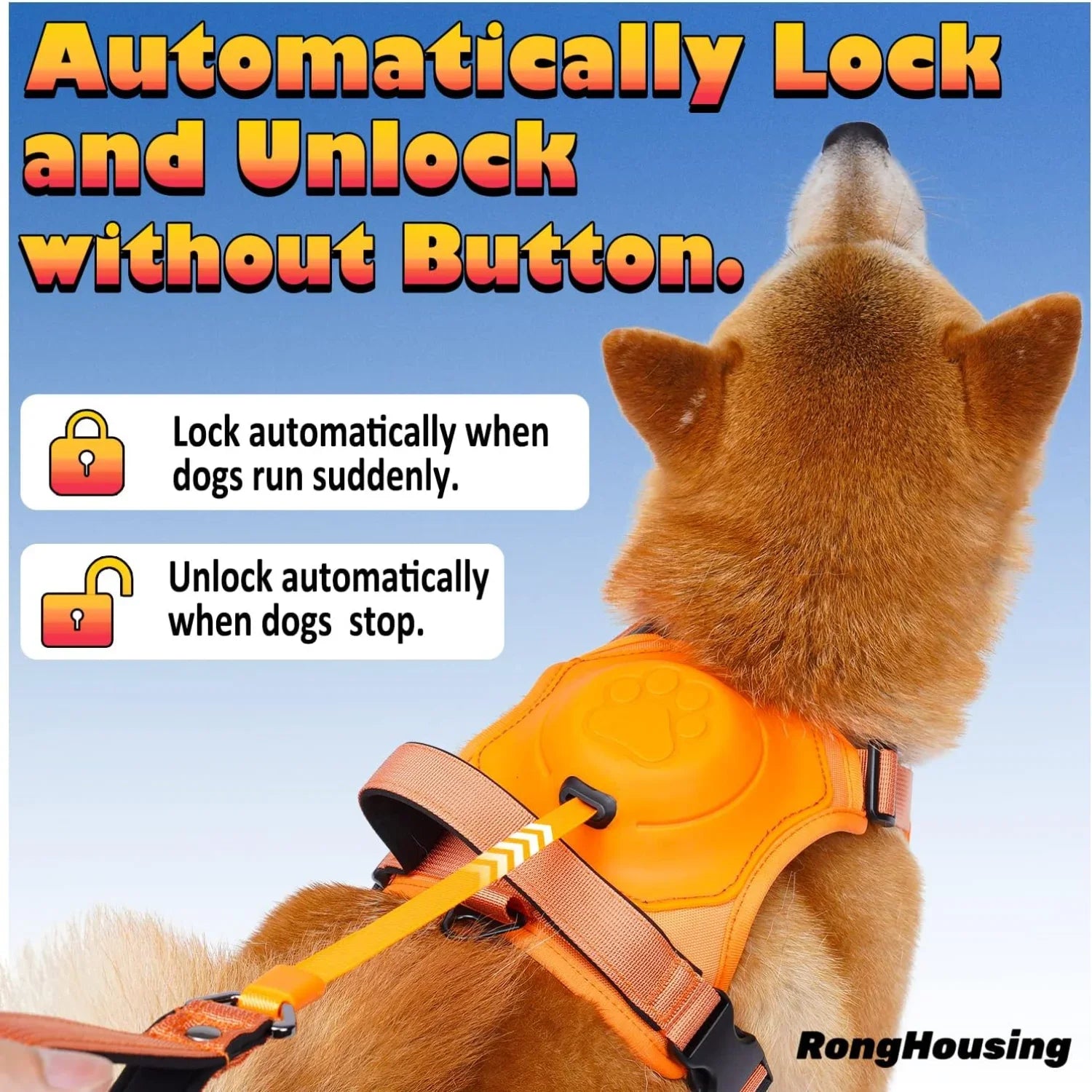 Dog Vest Harness and Retractable Leash Set All-in-One. Automatic Anti-Burst Impact