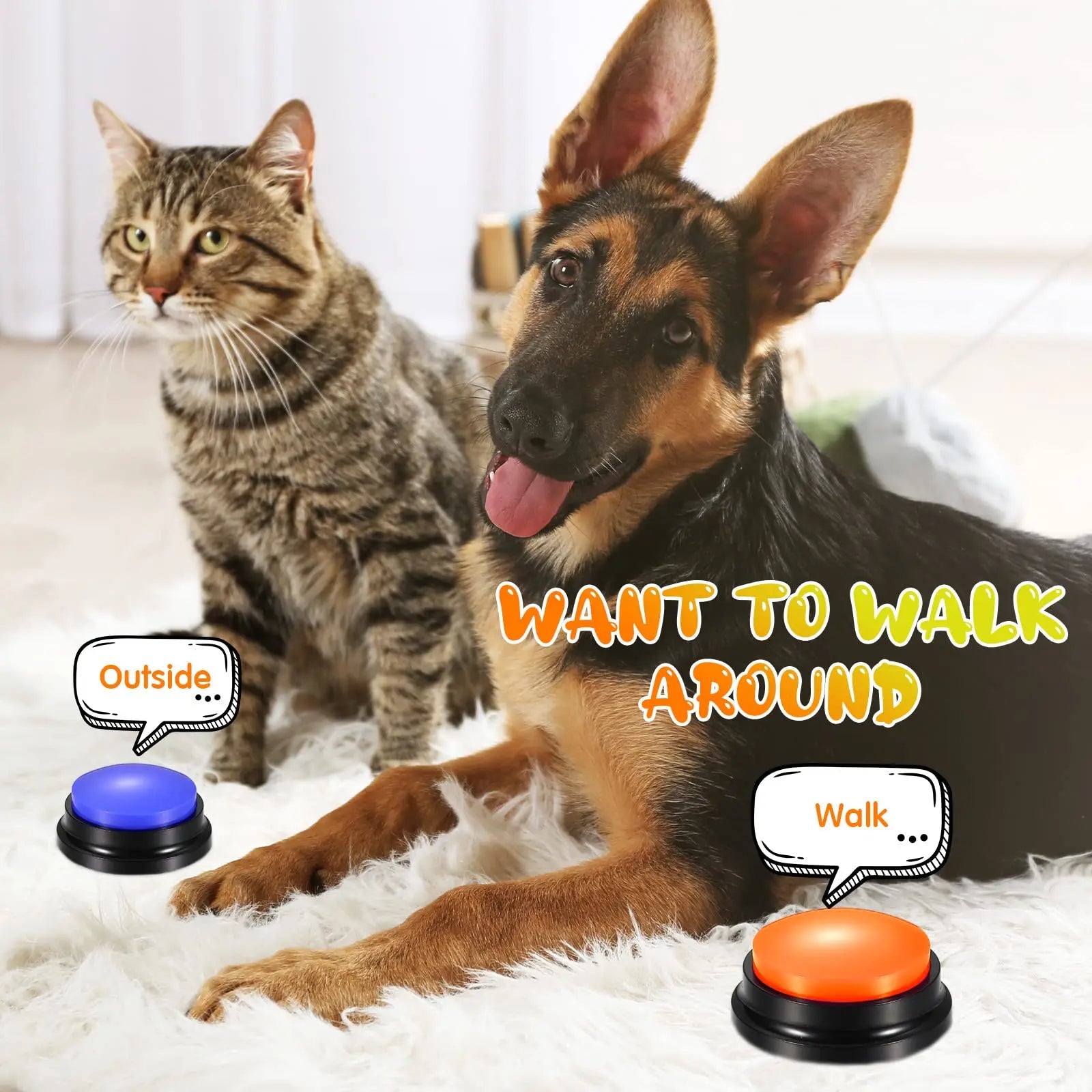 Interactive Dog Toys Dog Recordable Toys Travel Talking Pet Starters Pet Speaking Buttons