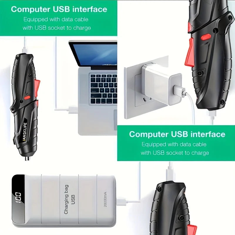 Electric Wireless Screwdriver Drill Battery Rechargeable Cordless Screwdriver