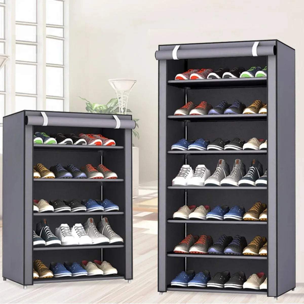 Shoe Storage Rack Organizer Multilayer Nonwoven Dustproof Shoes Storage Cabinet