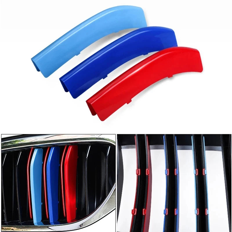 3Pcs BMW Front Grill Trim Stripes Series 1 2 3 4 5 6 7 8 X1 X2 X3 X4 X5 X6