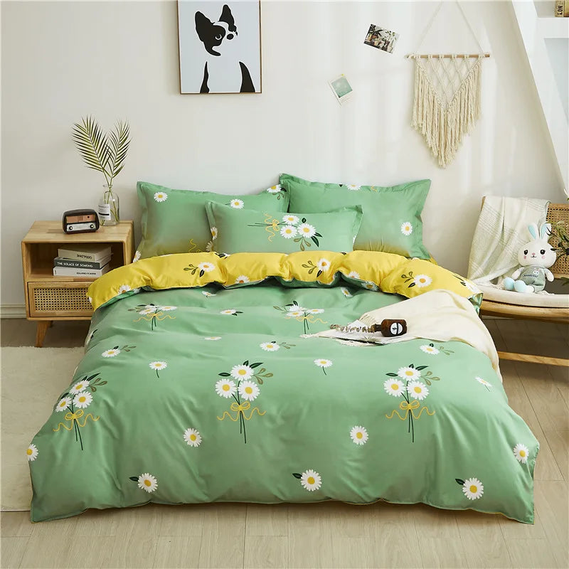 Cartoon Print Duvet Cover 220x240 Quilt Cover AB Double-sided Comforter Covers