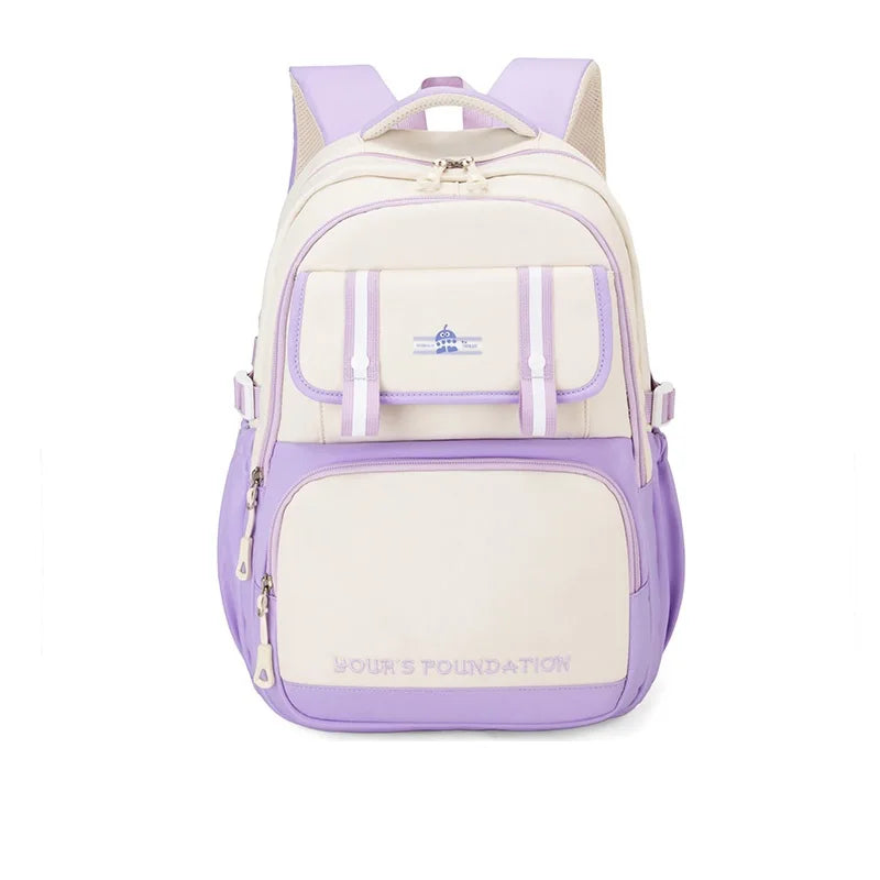 Babu Bean Schoolbag Female School Backpack Simple Breathable Large Capacity Girls Backpack