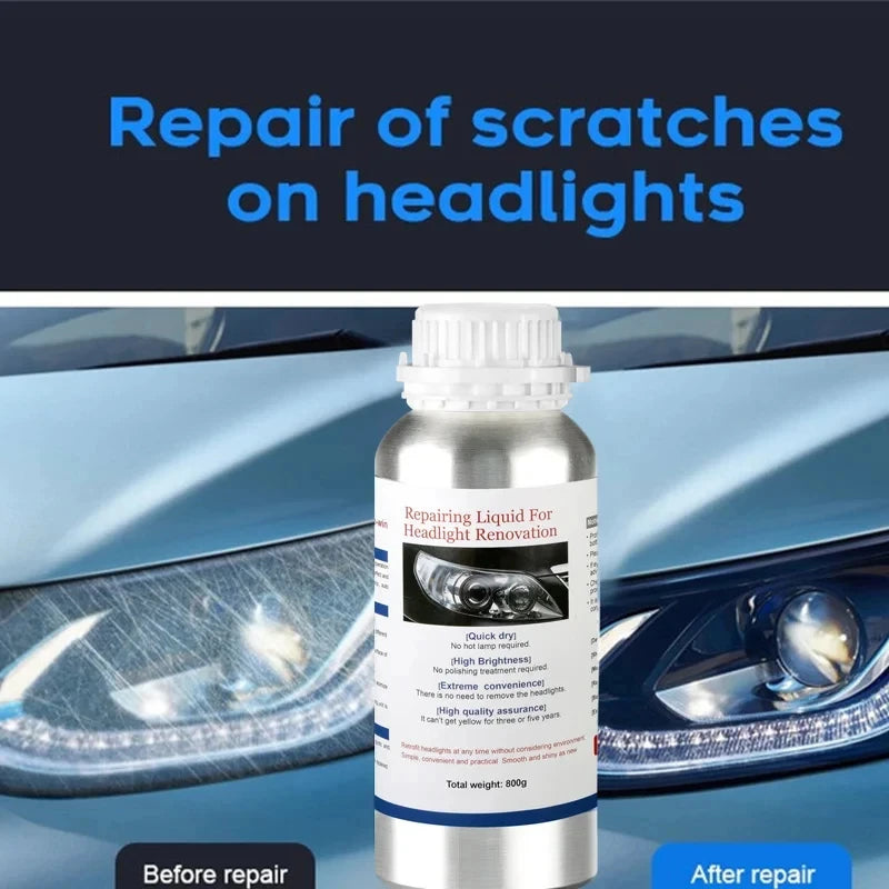 Car Headlight Cleaner Polishing Liquid Polymer Renovation Restoration Cleaning Agent 800G/200ml/100ml