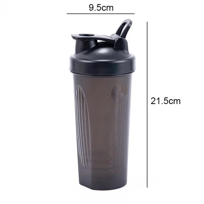 600ml Portable Protein Powder Shaker Bottle Leak Proof Water Bottle for Gym Fitness Training Sport Shaker Mixing Cup with Scale