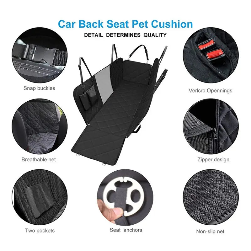 143×153CM Double Zipper Car Pet Seat Pad Waterproof Dirt Resistant Suitable Multiple Models Solid Color Cars Rear Seats Cushions