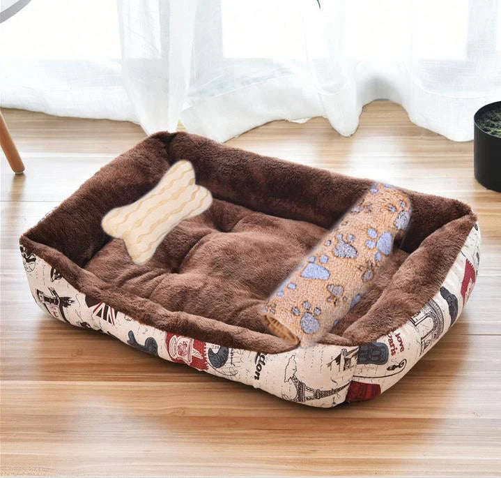 Dog Sofa Bed Bed for Dog Cat Pet Square Plush Kennel Medium Small Cushion Dog Bed House