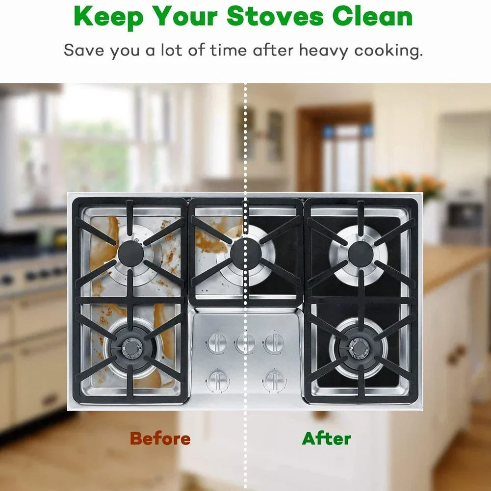 1/4pcs Stove Burner Cover Reusable Foil Cover Gas Stove Protector Non-Stick Stovetop Burner Sheeting Mat