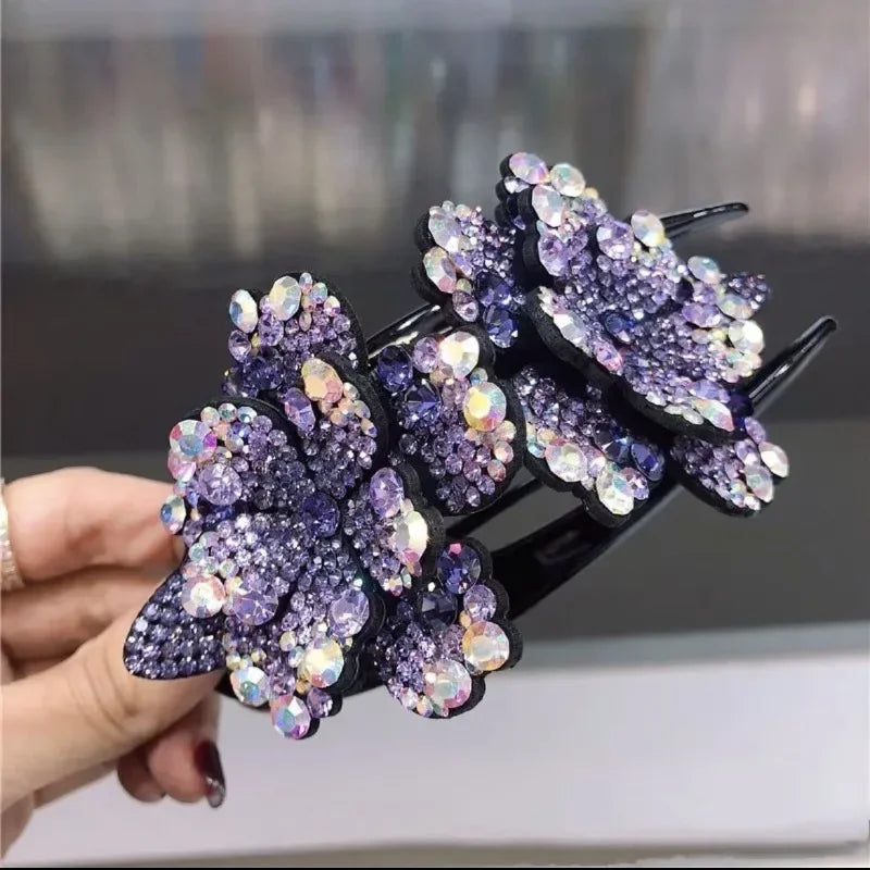 Fashion Acrylic Zircon Flower Hairpin Hair Accessories For Women Retro Elegant Duck Mouth Clip Headwear Ethnic Girl Jewelry Gift