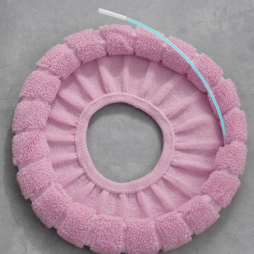 Winter Warm Toilet Seat Cover Washable Knitting Soft O-shape Pad Toilet Seat