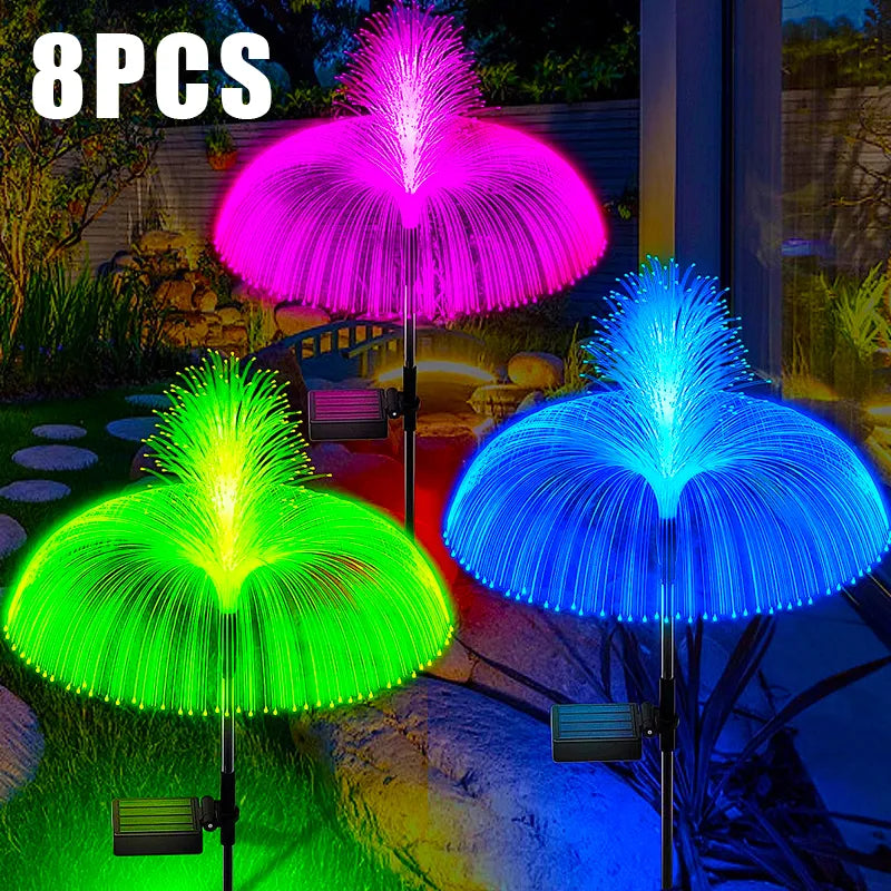 Solar LED Jellyfish Lights Outdoor Garden Decor Lawn Light 7 Color Change Waterproof Patio Yard Pathway Decor Solar Flowers Lamp