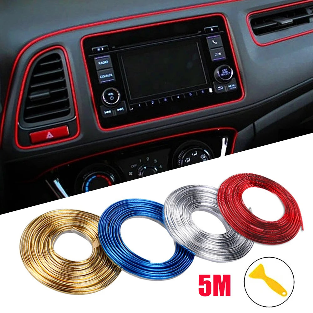 Car Moulding Decoration Flexible Strips1/3/5M Interior Dashboard Door Edgein