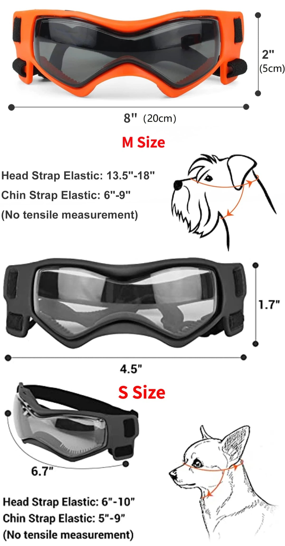 Dog Sunglasses Goggles for Small Breed UV Sunglasses Windproof Soft Frame Adjustable Straps for Small/Medium