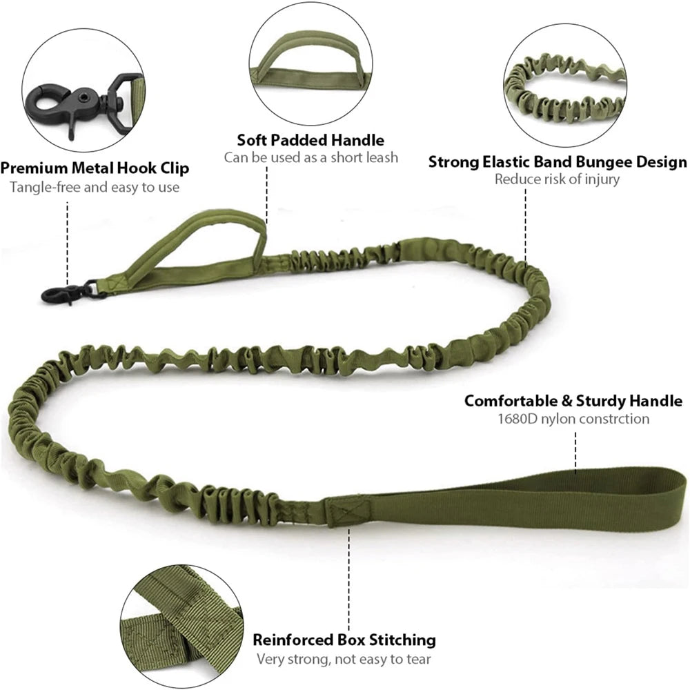 Tactical Dog Collar Leash Set Adjustable Military Pet Collar Leash Medium Large Dog