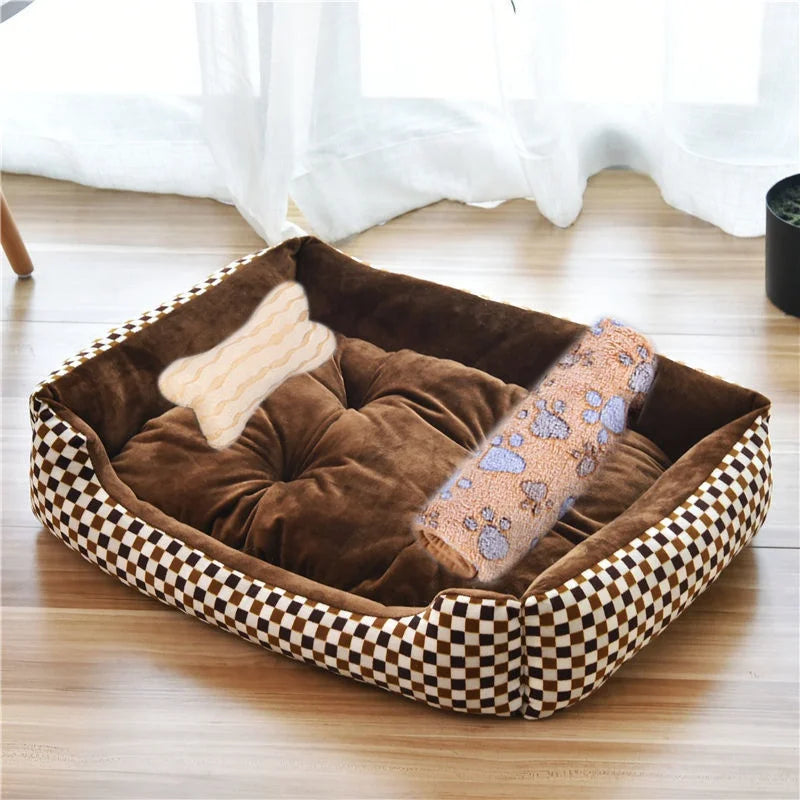 Dog Sofa Bed Bed for Dog Cat Pet Square Plush Kennel Medium Small Cushion Dog Bed House