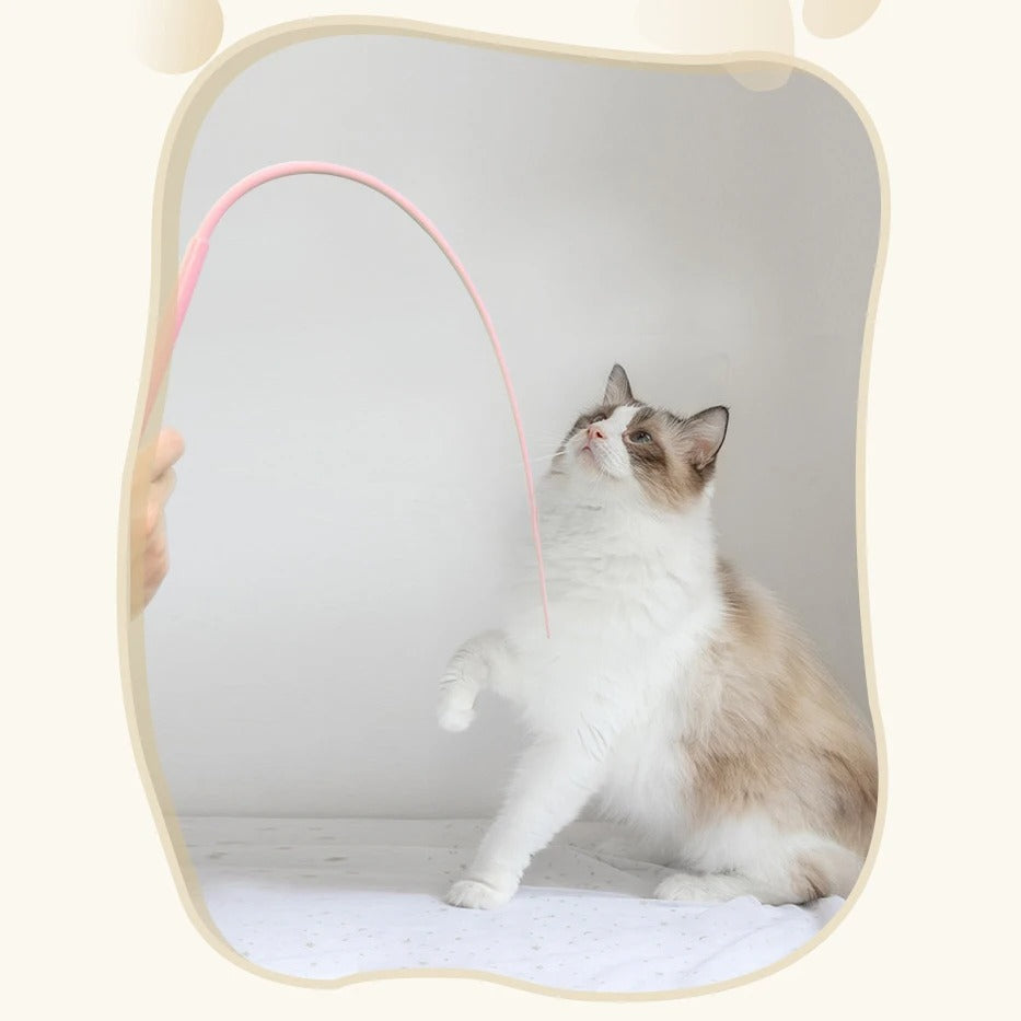 Simulated Mouse Tail Cat Toy Cat Teaser Funny Stick Silicone Long Tail Pet Interactive Toys for Cats