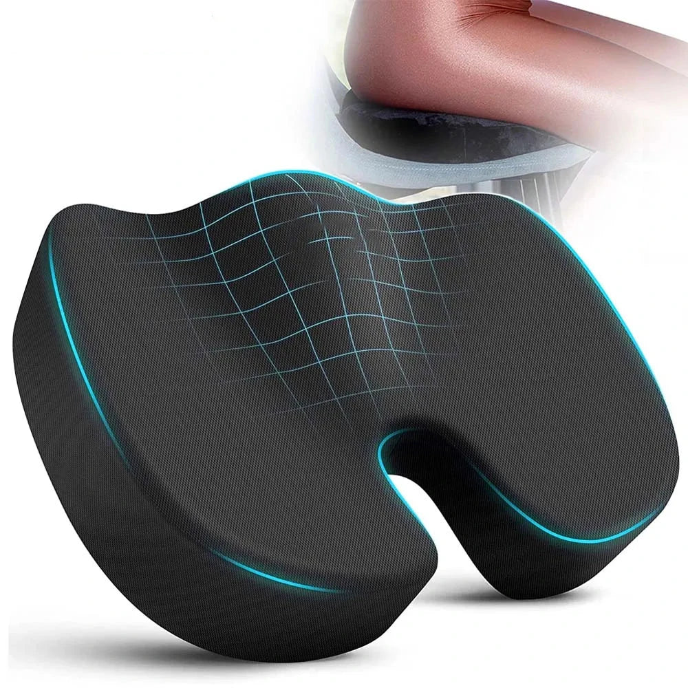 Travel Coccyx Seat Cushion Memory Foam U-Shaped Pillow for Chair Cushion Pad Car Office Hip Support Massage Orthopedic Pillow