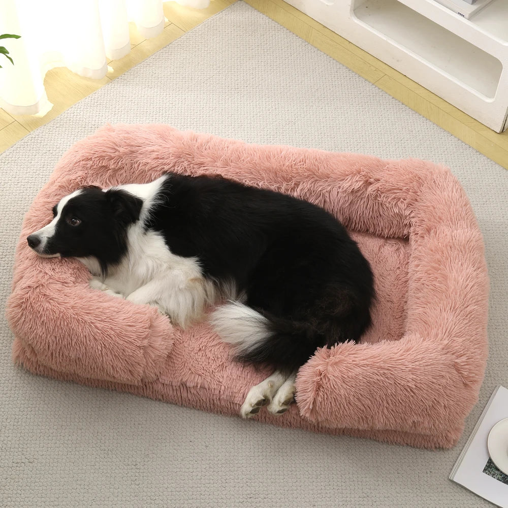 Large Plush Dog Bed Sofa Cat Bed Dog Kennel Mattress Ring Cat Puppy Winter House Sleeping Mats On The Floor