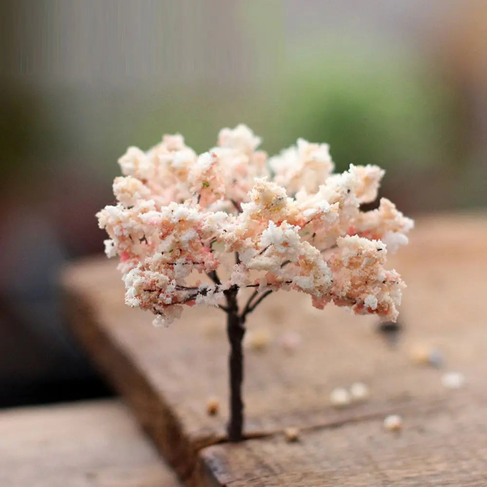 2PC Plastic Mini Simulation Trees Sakura Miniatures Micro Landscape Setting