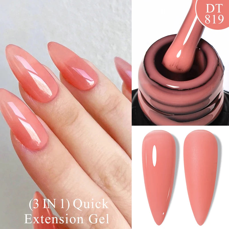 7ml Non Stick Hand Solid Extension Nail Gel Nude Pink White Extension Gel Glue