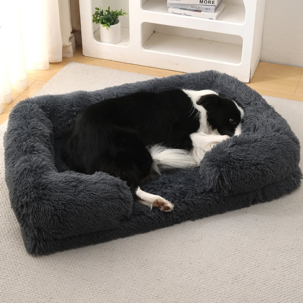 Large Plush Dog Bed Sofa Cat Bed Dog Kennel Mattress Ring Cat Puppy Winter House Sleeping Mats On The Floor