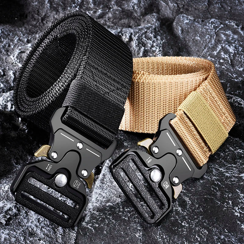 Men Belt Army Outdoor Hunting Tactical Multi Function Combat Survival Canvas