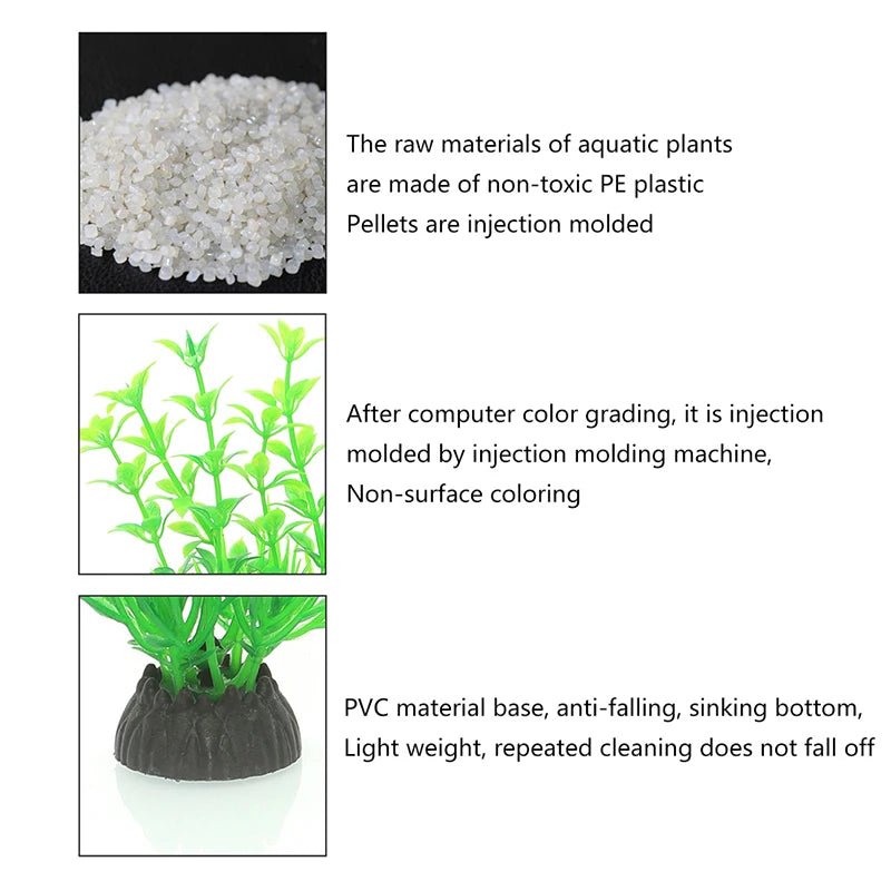 PVC Aquarium Decorative Simulation Artificial Leaves Plant Environmental Protection Materials Accessories