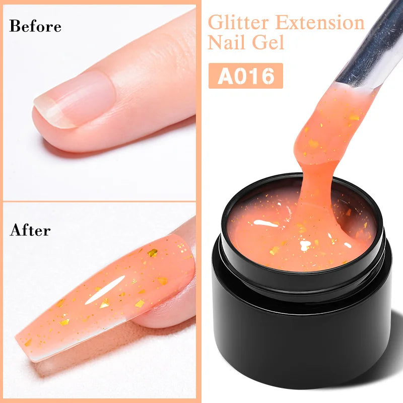 7ml Non Stick Hand Solid Extension Nail Gel Nude Pink White Extension Gel Glue