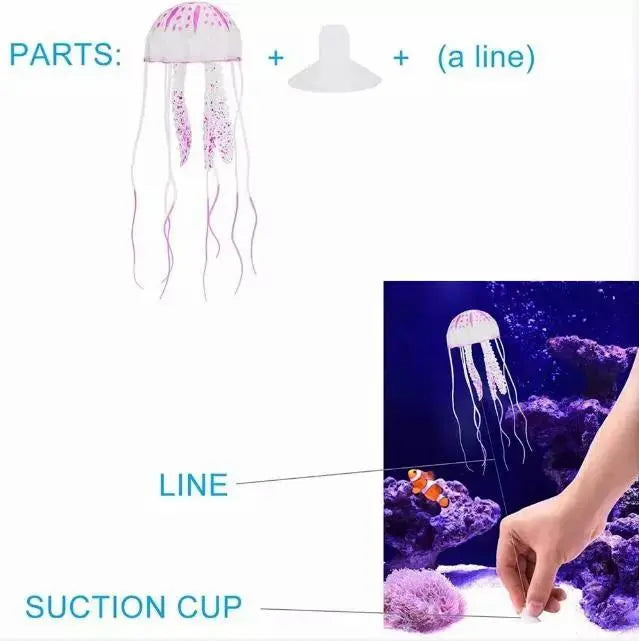 Artificial Swim Luminous Jellyfish Aquarium Decoration Fish Tank Underwater Live Plant Luminous Ornament Aquatic Landscape