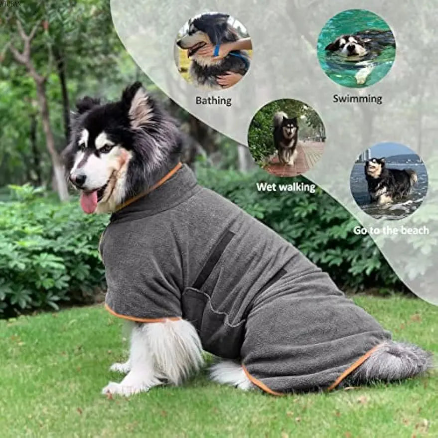 Bathrobe Towel Dog Drying Coat, Microfibre Material Fast Drying Super Absorbent