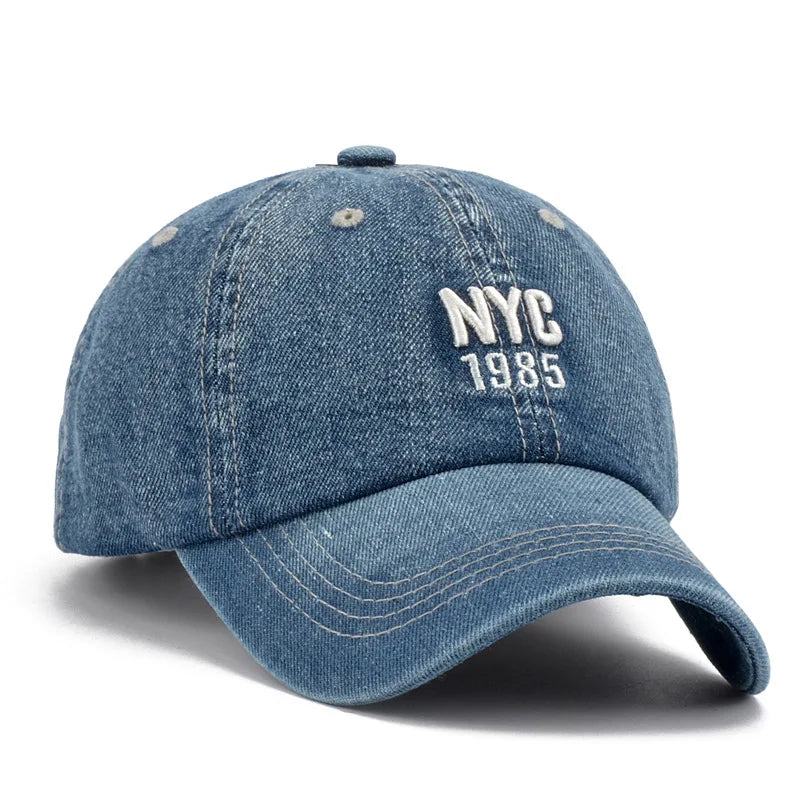 New Brand NYC Denim Baseball Cap Men Women Embroidery Letter Jeans Snapback Hat Casquette Summer Sports USA Hip Hop Cap Gorras