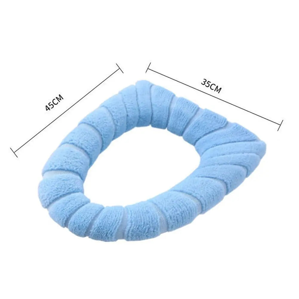 Winter Warm Toilet Seat Cover Washable Knitting Soft O-shape Pad Toilet Seat