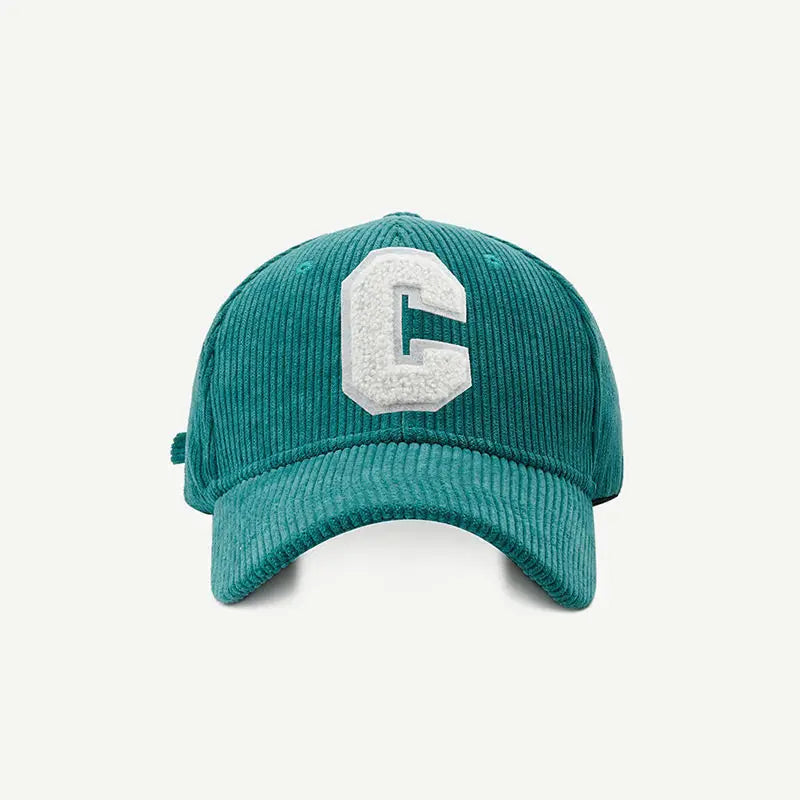 Corduroy Baseball Cap C Letter Snapback Hat Adjustable Casual Hip Hop Cap